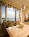 Dining table in kitchen nook penthouse new york Royalty Free Stock Photo