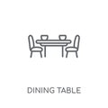 Dining table linear icon. Modern outline Dining table logo conce