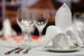 Dining table set for a wedding or corporate event Royalty Free Stock Photo
