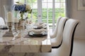 Dining table in vintage style with elegant table setting