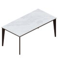 Dining Table With Wooden Leg And Square White Top