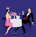 Dining in the twenties Royalty Free Stock Photo