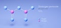 dinitrogen pentoxide, molecular structures, nitrogen oxide, 3d model, Structural Chemical Formula and Atoms with Color Coding