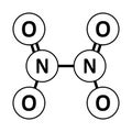Dinitrogen tetroxide molecule icon