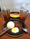 Dinner as a couple with samyang and iced tea