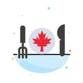 Dinner, Autumn, Canada, Leaf Abstract Flat Color Icon Template Royalty Free Stock Photo