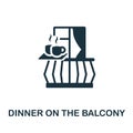 Dinner On The Balcony icon. Monochrome sign from balcony collection. Creative Dinner On The Balcony icon illustration Royalty Free Stock Photo