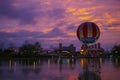 Dinner Balloon and colorful sunset , Downtown Disney at Disneyland Paris France