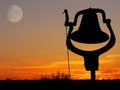 Dinner Bell and Sunset Moon Royalty Free Stock Photo