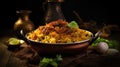 dinner black indian food biryani