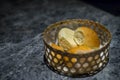 Dinner with bread on basket Royalty Free Stock Photo