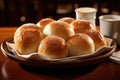 Dinner bread rolls in bread basket, traditional holiday home baked Royalty Free Stock Photo