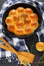 Dinner buns in a baking dish