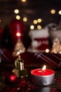 Dinner candle light on Christmas and winter holidays Royalty Free Stock Photo