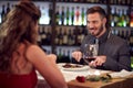 Dinner for couple in restaurant Royalty Free Stock Photo