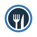 Dinner, cutlery, knife, fork icon. Simple editable vector design isolated on a white background Royalty Free Stock Photo