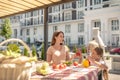 Daughter and mom getting ready for dinner Royalty Free Stock Photo