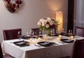 Dinner and elegant date in the home dining room for an event, significant event or occasion, aristocratic style,