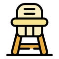 Dinner feeding chair icon color outline vector Royalty Free Stock Photo