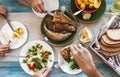 Dinner with fried fish, potatoes and fresh salad Royalty Free Stock Photo