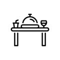 Black line icon for Dinner, table and banquet Royalty Free Stock Photo