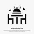Dinner, Love, Wedding, Plate solid Glyph Icon vector Royalty Free Stock Photo