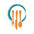 Dinner Lunch Food Restaurant Logo with Fork Spoon Knife