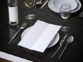 Dinner menu on the white plate. 3d rendering Royalty Free Stock Photo