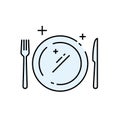 Dinner plate line icon