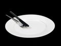 Dinner plate and utensils Royalty Free Stock Photo