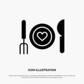 Dinner, Romantic, Food, Date, Couple solid Glyph Icon vector Royalty Free Stock Photo