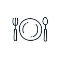 Dinner sign doodle icon, vector color illustration