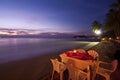 Dinner on sunset at beach in Thailand Royalty Free Stock Photo