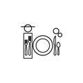 Dinner, table etiquette icon. Can be used for web, logo, mobile app, UI, UX Royalty Free Stock Photo
