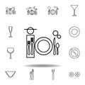 Dinner, table etiquette icon. Set can be used for web, logo, mobile app, UI, UX on white background Royalty Free Stock Photo