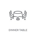 Dinner table linear icon. Modern outline Dinner table logo conce