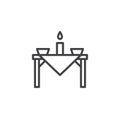 Dinner table outline icon