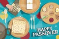 A dinner table is prepared especially for HAPPY PASSOVER - a traditional Jewish holiday also called the SPRING HOLIDAY