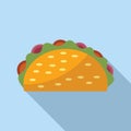 Dinner taco icon flat vector. Tacos menu