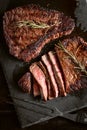 Dinner for two with steaks and red wine Royalty Free Stock Photo