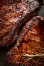 Dinner for two with steaks and red wine Royalty Free Stock Photo