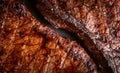 Dinner for two with steaks and red wine Royalty Free Stock Photo