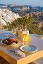 Dinner for two on a sunset background Royalty Free Stock Photo