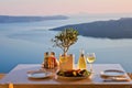 Dinner for two on a sunset background Royalty Free Stock Photo