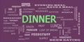 Dinner word presented on text cloud background Royalty Free Stock Photo