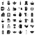 Dinnerware icons set, simple style Royalty Free Stock Photo