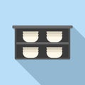 Dinning furniture icon flat vector. Kitchen furniture