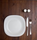 Dinning plate, fork and knife Royalty Free Stock Photo