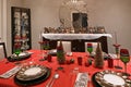 The dinning room is set up to welcome in the Christmas holiday season,