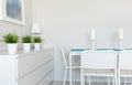 Dinning table in contemporary room Royalty Free Stock Photo